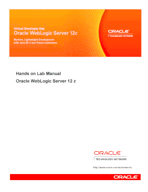 Weblogic 12c Hands on Lab Form