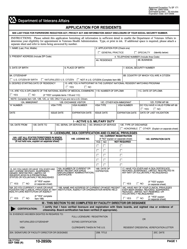  10 2850b Form 2006