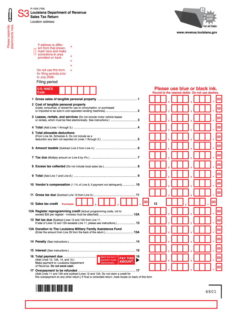  Louisiana Sales Form 2008