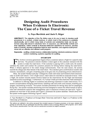 Designing Audit Procedures When Evidence is Electronic the Case of E Ticket Travel Revenue Form