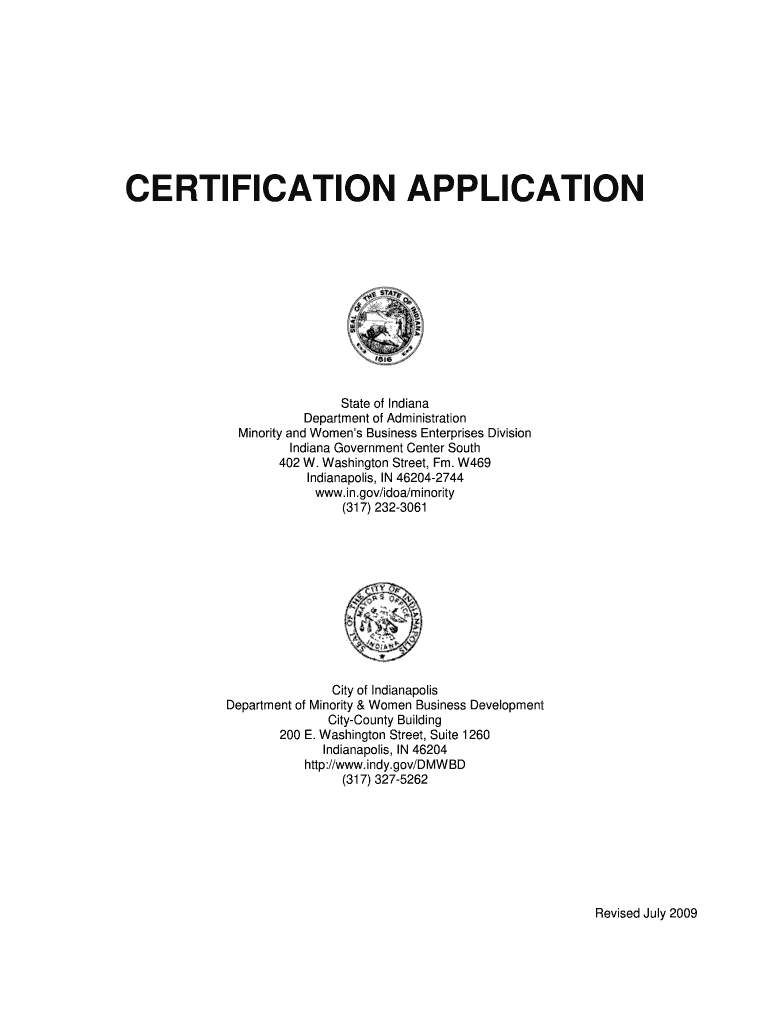  Minority Business Certification Application 2009-2024