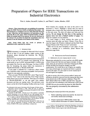 Ieee Template  Form