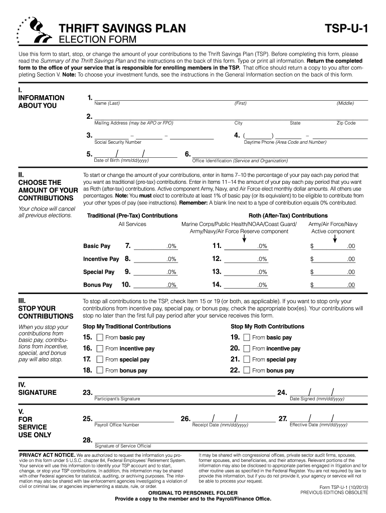  Tsp U 1 Fillable  Form 2013