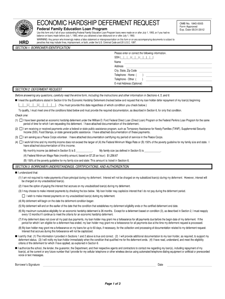  Applied for Loan Hardship Ecmc Form 2012