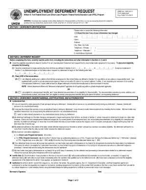  Student Loan Deferment Form 2015