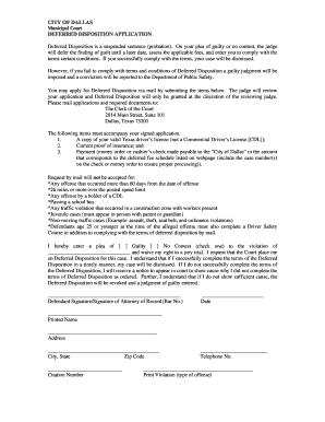 Deferred Disposition  Form