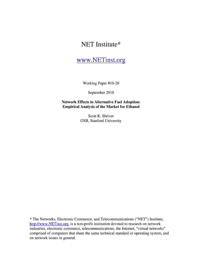 NET Institute* Www NETinst Org Archive NYU Archive Nyu  Form