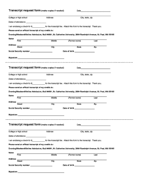 Transcript Request Form Make Copies If Needed Date College or High School Address City, State, Zip Dates of Attendance I Am Encl