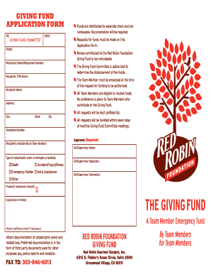 Red Robin Giving Fund  Form