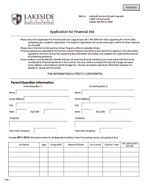 Financial Aid Form Lakesideschool