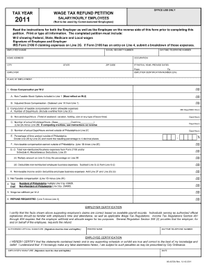 Wage Tax Refund Petition Form