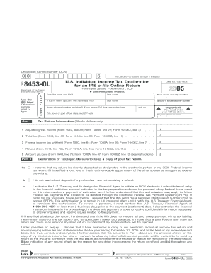 Form 8453 OL Fill in Capable U S Individual Income Tax Declaration for an IRS E File Online Return