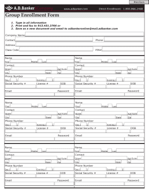 Group Enrollment Form a D Banker