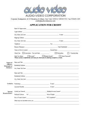 Credit ApplicationRevised2 DOC  Form