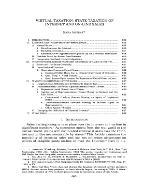 VIRTUAL TAXATION STATE TAXATION of INTERNET and on Media Law Fsu  Form