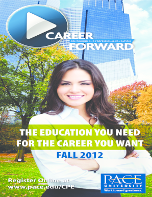 The EDUCATION YOU NEED for the CAREER YOU WANT Pace  Form
