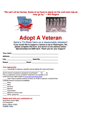 Adopt a Veteran Send a Tri State Hero on a Memorable WorldNow  Form