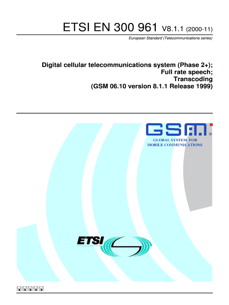 Phase 2 Full Rate Speech ETSI Etsi  Form