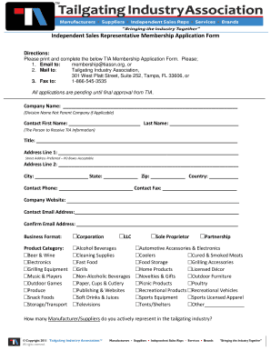 Salesman Application Form