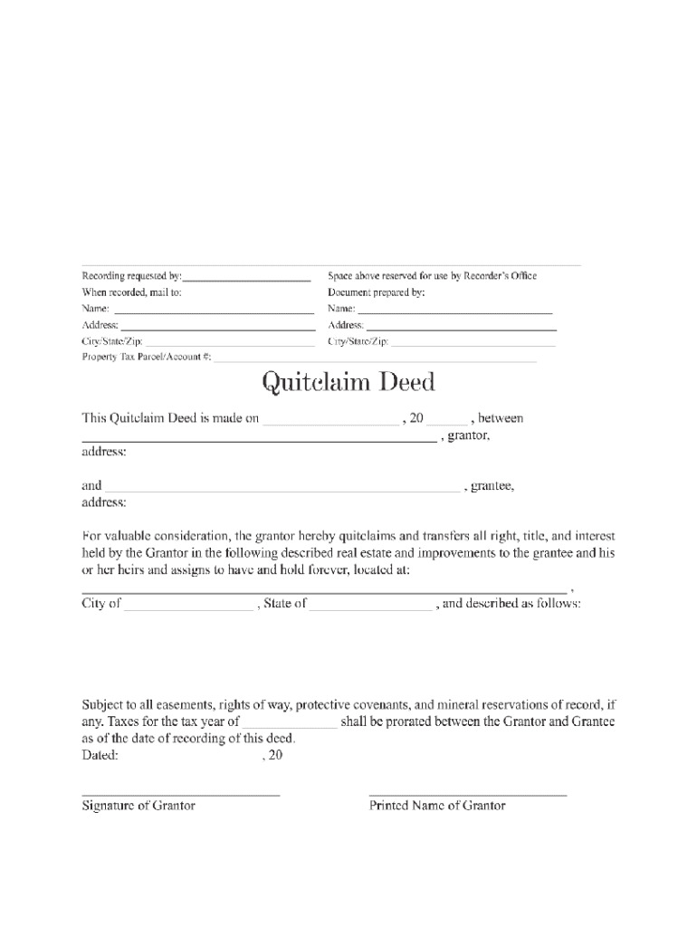 Get and Sign Missouri Quit Claim Deed Template  Form