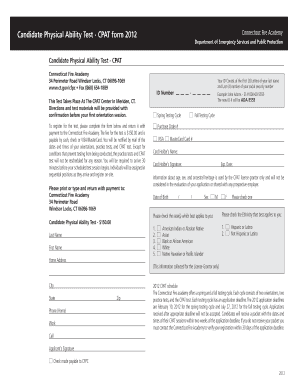 Cpat Test Ct  Form