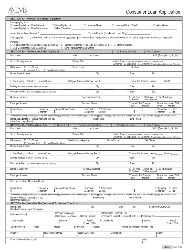 SECTION a How Do You Want to Borrow  Form