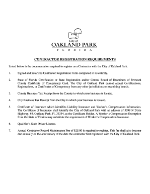 City of Oakland Park Building Dept  Form