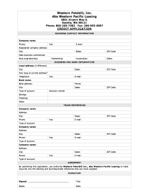 Western Petebilt, Inc Dba Western Pacific Leasing Western Peterbilt  Form