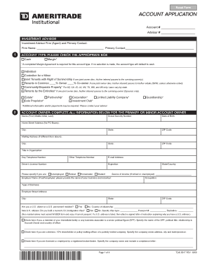 Td Ameritrade Application Form