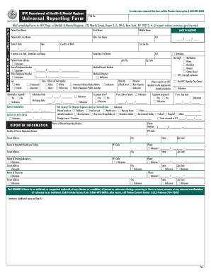 Universal Reporting Form