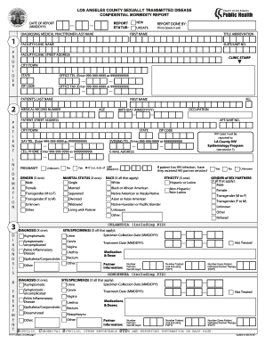 Confidential Morbidity Report Los Angeles County  Form