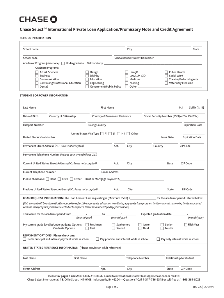 Chase Bank Loan Application Form