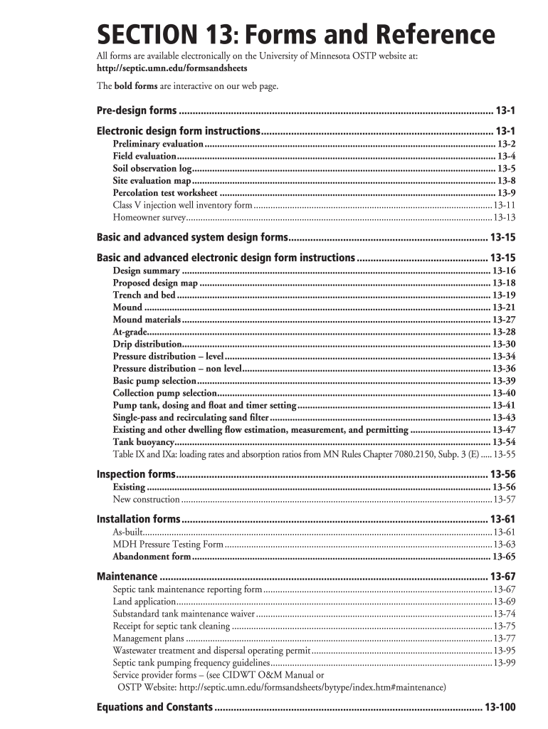  Septic Umn Forms and Sheets 2011-2024