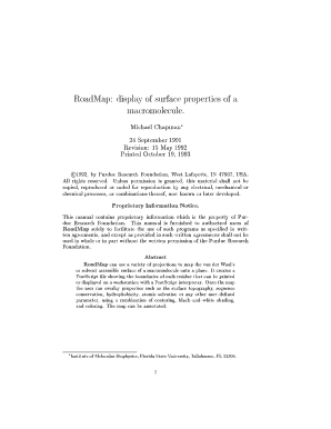 RoadMap Display of Surface Properties of a Macromolecule Sb Fsu  Form