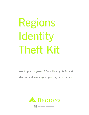 Regions Identity Theft Kit  Form
