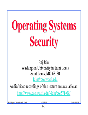 Operating Systems Security Cse Wustl  Form