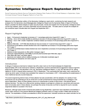 Symantec Intelligence Report September Symantec Cloud  Form