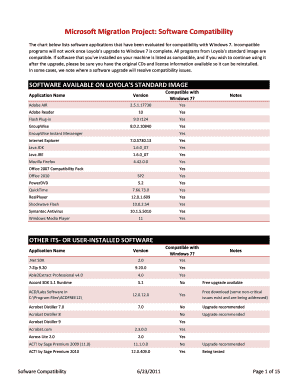 Microsoft Migration Project Software Compatibility Luc  Form