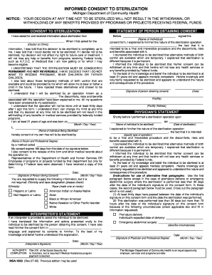 Sterilization Consent Form