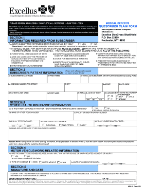 Excellus Claim Form