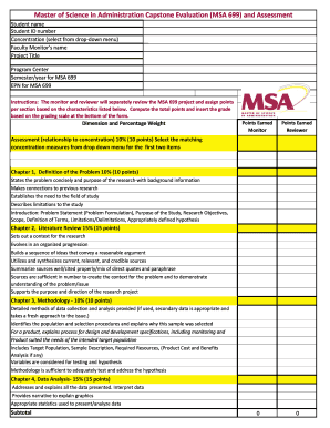 Msa 699 Evaluation Form