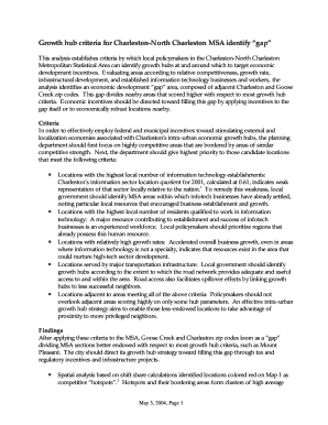 Growth Hub Criteria for Charleston North Charleston GeoDa Center Geodacenter Asu  Form