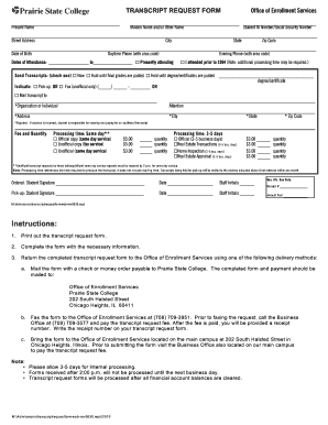  Prairie State College Transcripts 2010