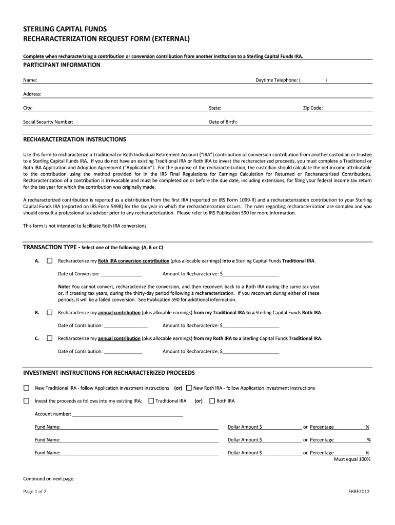 EXTERNAL Sterling Capital Funds  Form