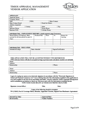 Timios Appraisal Management Inc Form