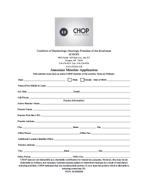 Associate Member Application Choptx  Form
