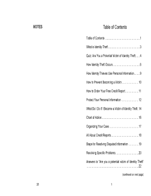 Booklet for ID Theft Presentation Department of Justice Justice  Form