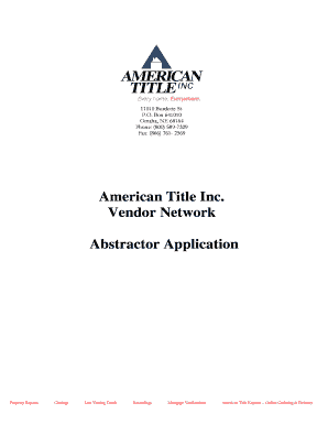 Title Abstractor Vendor Application  Form