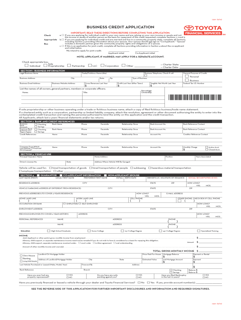  Toyota Job Application Form 2010-2023