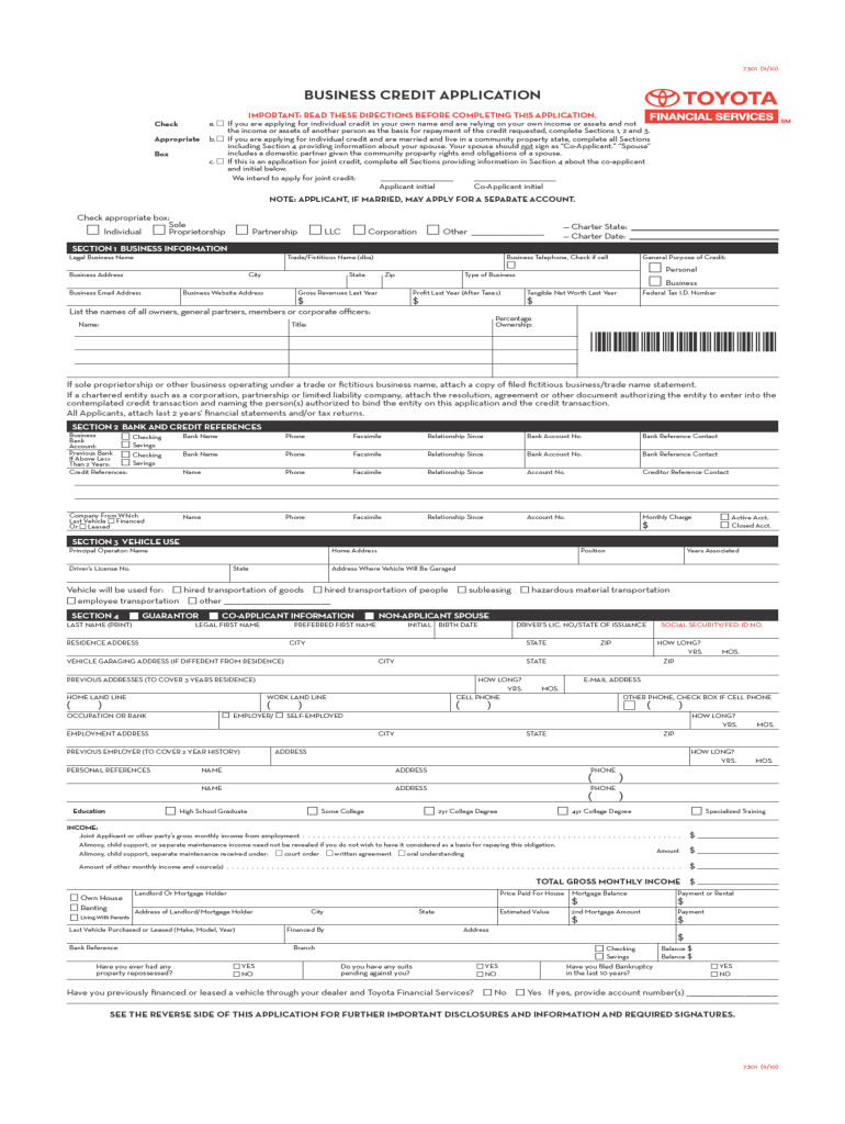  Toyota Job Application Form 2010-2024